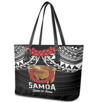 Samoan Tanoa Kava Bowl Ula Fala Leather Tote Bag Polynesian Tribal Vibe