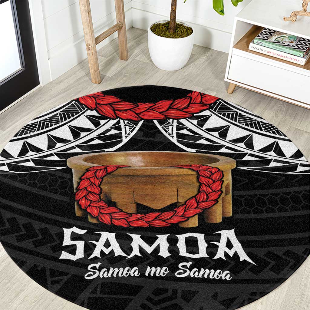 Samoan Tanoa Kava Bowl Ula Fala Round Carpet Polynesian Tribal Vibe