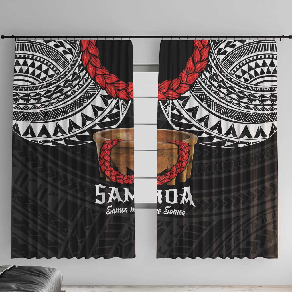 Samoan Tanoa Kava Bowl Ula Fala Window Curtain Polynesian Tribal Vibe