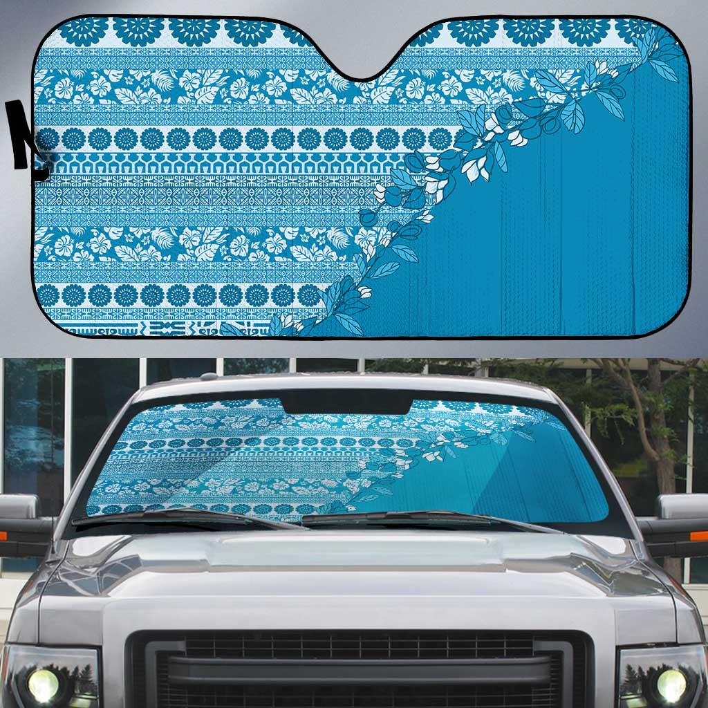 Fiji Marau na Kerisimasi Auto Sun Shade Aqua Tagimoucia Tapa Masi Tribal - Polynesian Pride