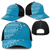 Fiji Marau na Kerisimasi Baseball Net Cap Aqua Tagimoucia Tapa Masi Tribal - Polynesian Pride