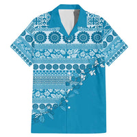 Fiji Marau na Kerisimasi Family Matching Mermaid Dress and Hawaiian Shirt Aqua Tagimoucia Tapa Masi Tribal - Polynesian Pride