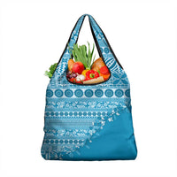 Fiji Marau na Kerisimasi Grocery Bag Aqua Tagimoucia Tapa Masi Tribal - Polynesian Pride