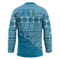 Fiji Marau na Kerisimasi Hockey Jersey Aqua Tagimoucia Tapa Masi Tribal - Polynesian Pride