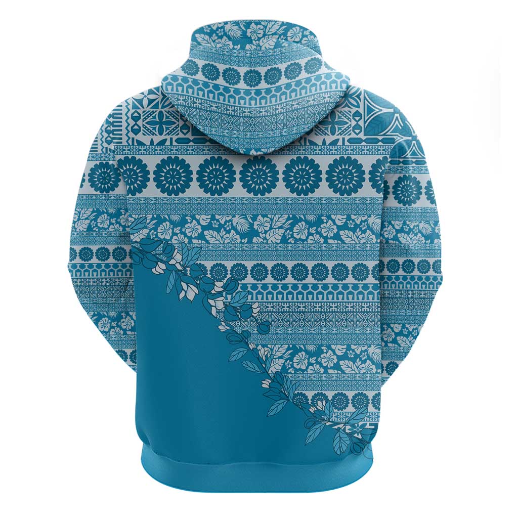 Fiji Marau na Kerisimasi Hoodie Aqua Tagimoucia Tapa Masi Tribal - Polynesian Pride