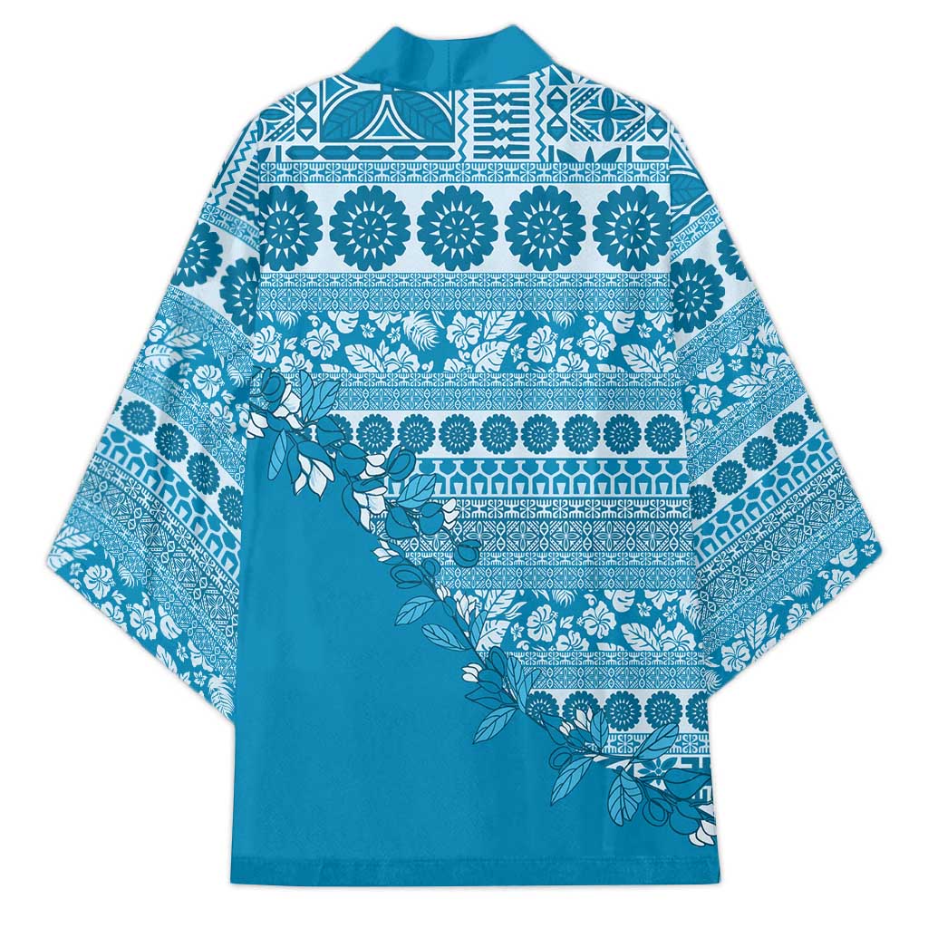 Fiji Marau na Kerisimasi Kimono Aqua Tagimoucia Tapa Masi Tribal - Polynesian Pride