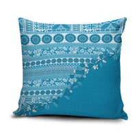 Fiji Marau na Kerisimasi Pillow Cover Aqua Tagimoucia Tapa Masi Tribal - Polynesian Pride