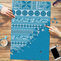 Fiji Marau na Kerisimasi Puzzle Aqua Tagimoucia Tapa Masi Tribal LT9 Aqua - Polynesian Pride
