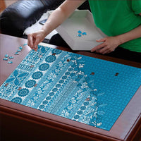 Fiji Marau na Kerisimasi Puzzle Aqua Tagimoucia Tapa Masi Tribal LT9 - Polynesian Pride