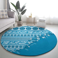 Fiji Marau na Kerisimasi Round Carpet Aqua Tagimoucia Tapa Masi Tribal - Polynesian Pride