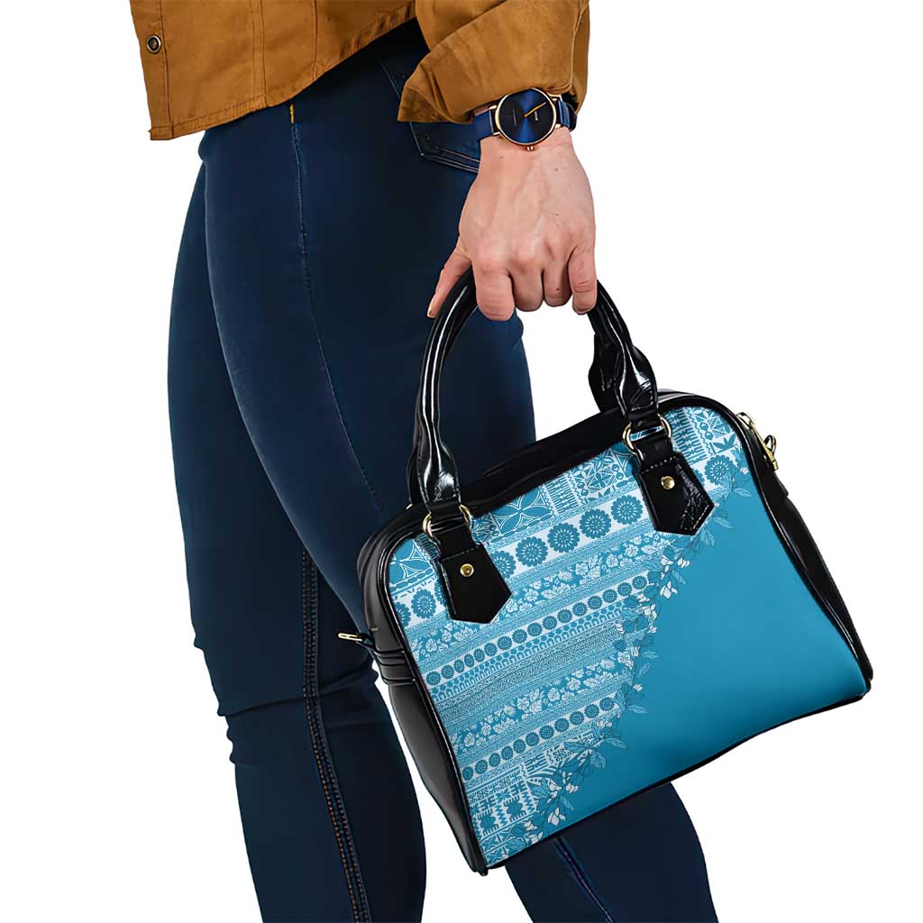 Fiji Marau na Kerisimasi Shoulder Handbag Aqua Tagimoucia Tapa Masi Tribal - Polynesian Pride