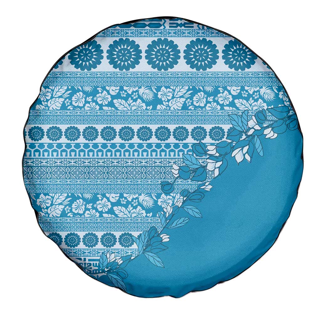 Fiji Marau na Kerisimasi Spare Tire Cover Aqua Tagimoucia Tapa Masi Tribal - Polynesian Pride