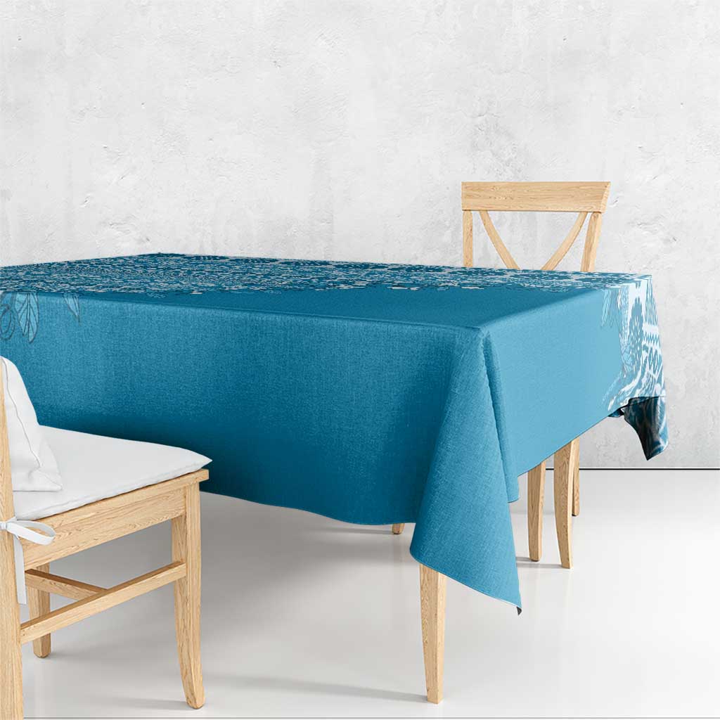 Fiji Marau na Kerisimasi Tablecloth Aqua Tagimoucia Tapa Masi Tribal - Polynesian Pride