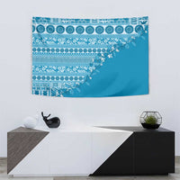 Fiji Marau na Kerisimasi Tapestry Aqua Tagimoucia Tapa Masi Tribal - Polynesian Pride