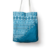 Fiji Marau na Kerisimasi Tote Bag Aqua Tagimoucia Tapa Masi Tribal - Polynesian Pride