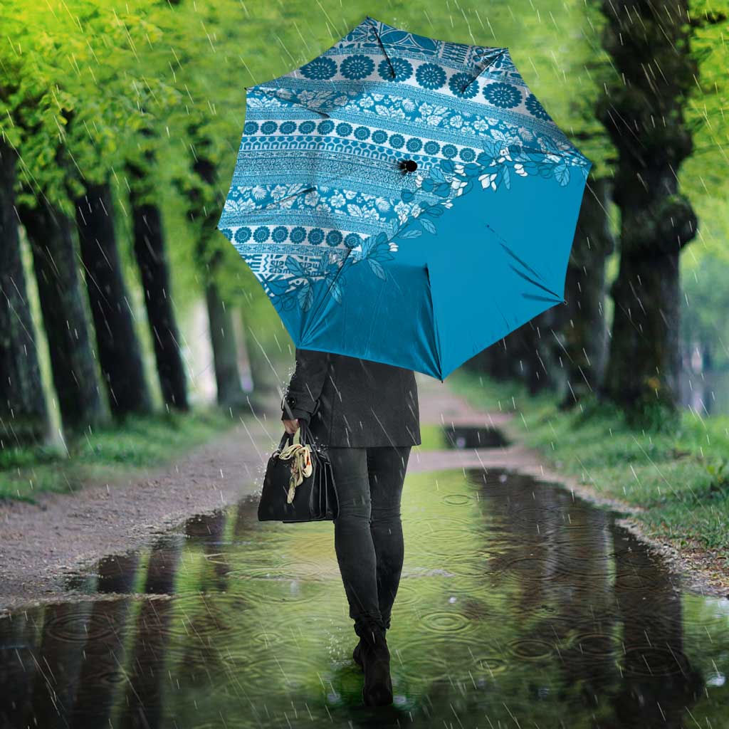 Fiji Marau na Kerisimasi Umbrella Aqua Tagimoucia Tapa Masi Tribal - Polynesian Pride