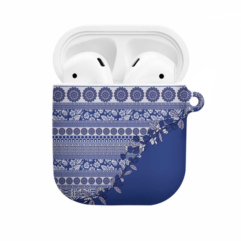 Fiji Marau na Kerisimasi AirPods Case Blue Tagimoucia Tapa Masi Tribal LT9 Blue - Polynesian Pride