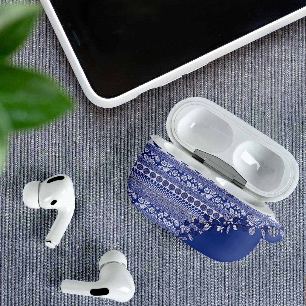 Fiji Marau na Kerisimasi AirPods Case Blue Tagimoucia Tapa Masi Tribal LT9 - Polynesian Pride