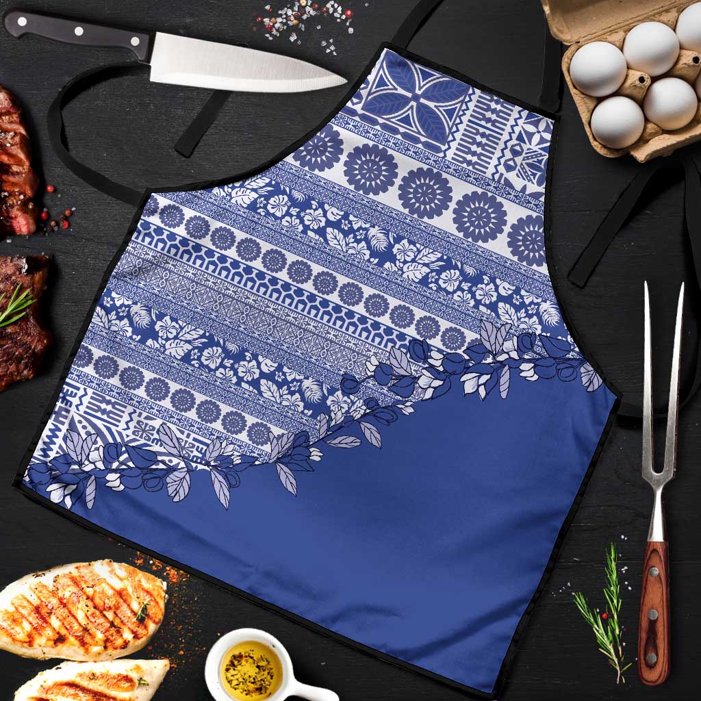 Fiji Marau na Kerisimasi Apron Blue Tagimoucia Tapa Masi Tribal - Polynesian Pride