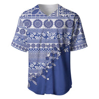 Fiji Marau na Kerisimasi Baseball Jersey Blue Tagimoucia Tapa Masi Tribal - Polynesian Pride