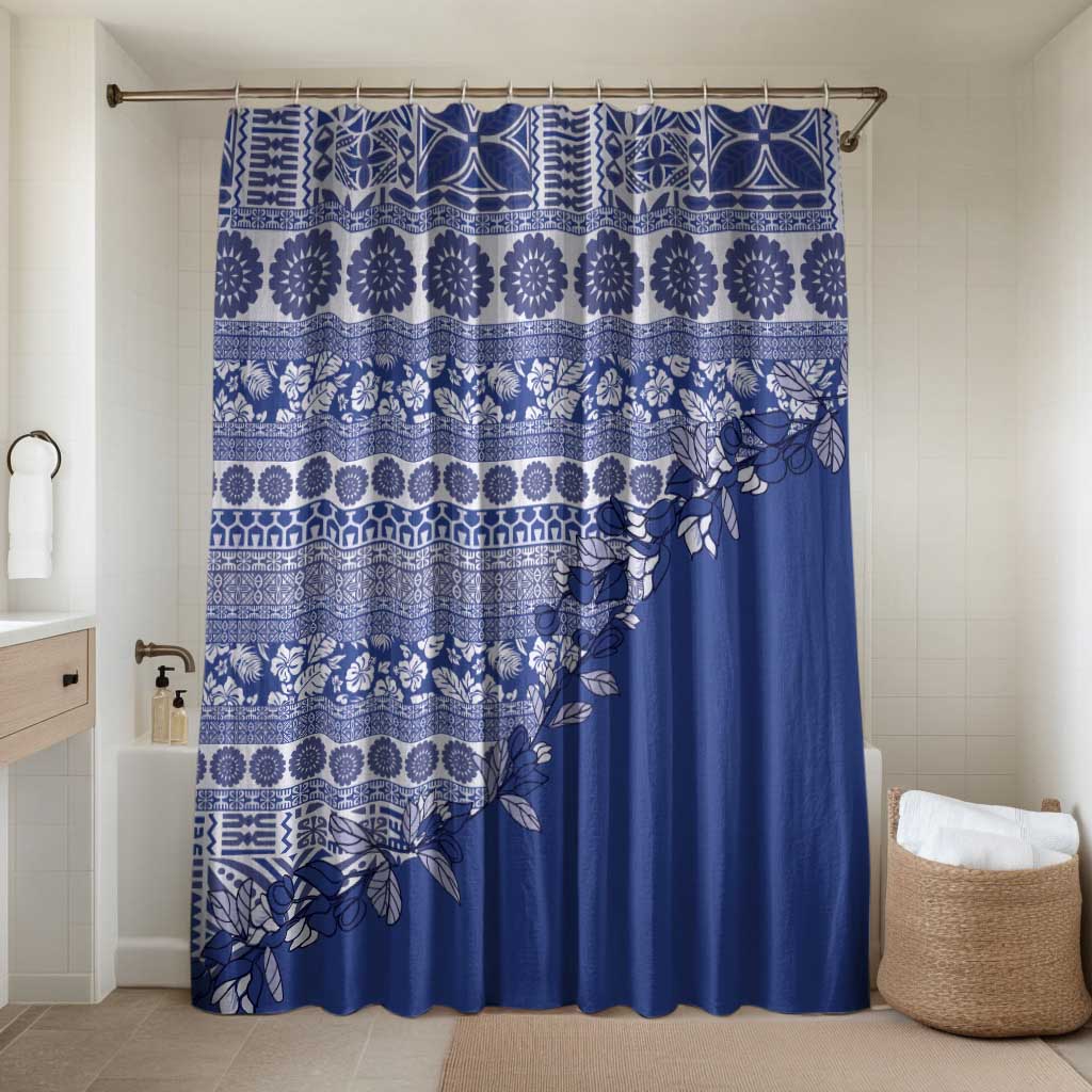 Fiji Marau na Kerisimasi Bathroom Set Blue Tagimoucia Tapa Masi Tribal - Polynesian Pride