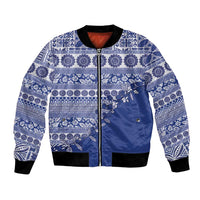 Fiji Marau na Kerisimasi Bomber Jacket Blue Tagimoucia Tapa Masi Tribal LT9 Unisex Blue - Polynesian Pride