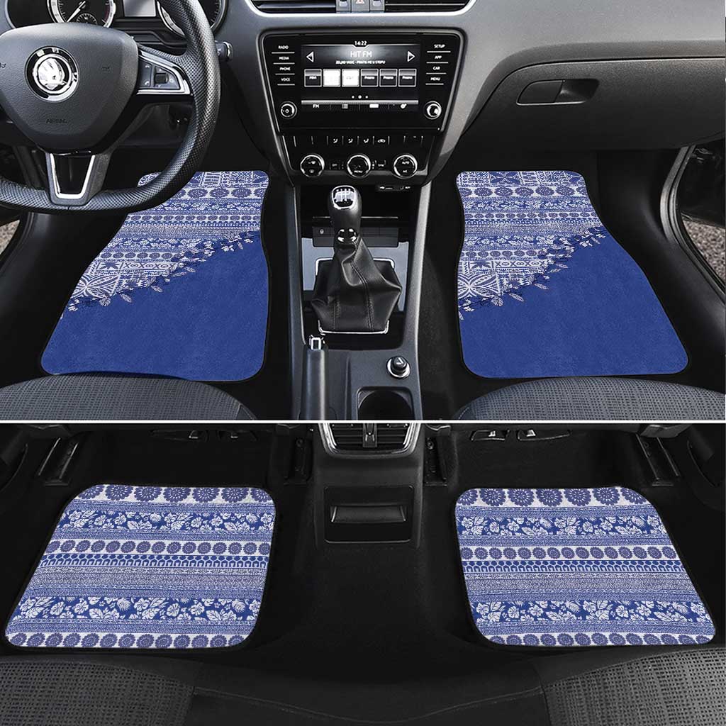Fiji Marau na Kerisimasi Car Mats Blue Tagimoucia Tapa Masi Tribal LT9 Set 4pcs Blue - Polynesian Pride