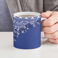 Fiji Marau na Kerisimasi Ceramic Mug Blue Tagimoucia Tapa Masi Tribal - Polynesian Pride