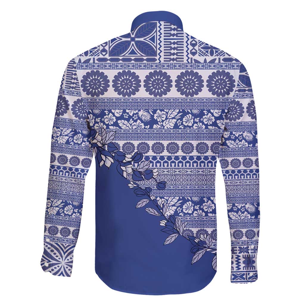 Fiji Marau na Kerisimasi Family Matching Mermaid Dress and Hawaiian Shirt Blue Tagimoucia Tapa Masi Tribal - Polynesian Pride