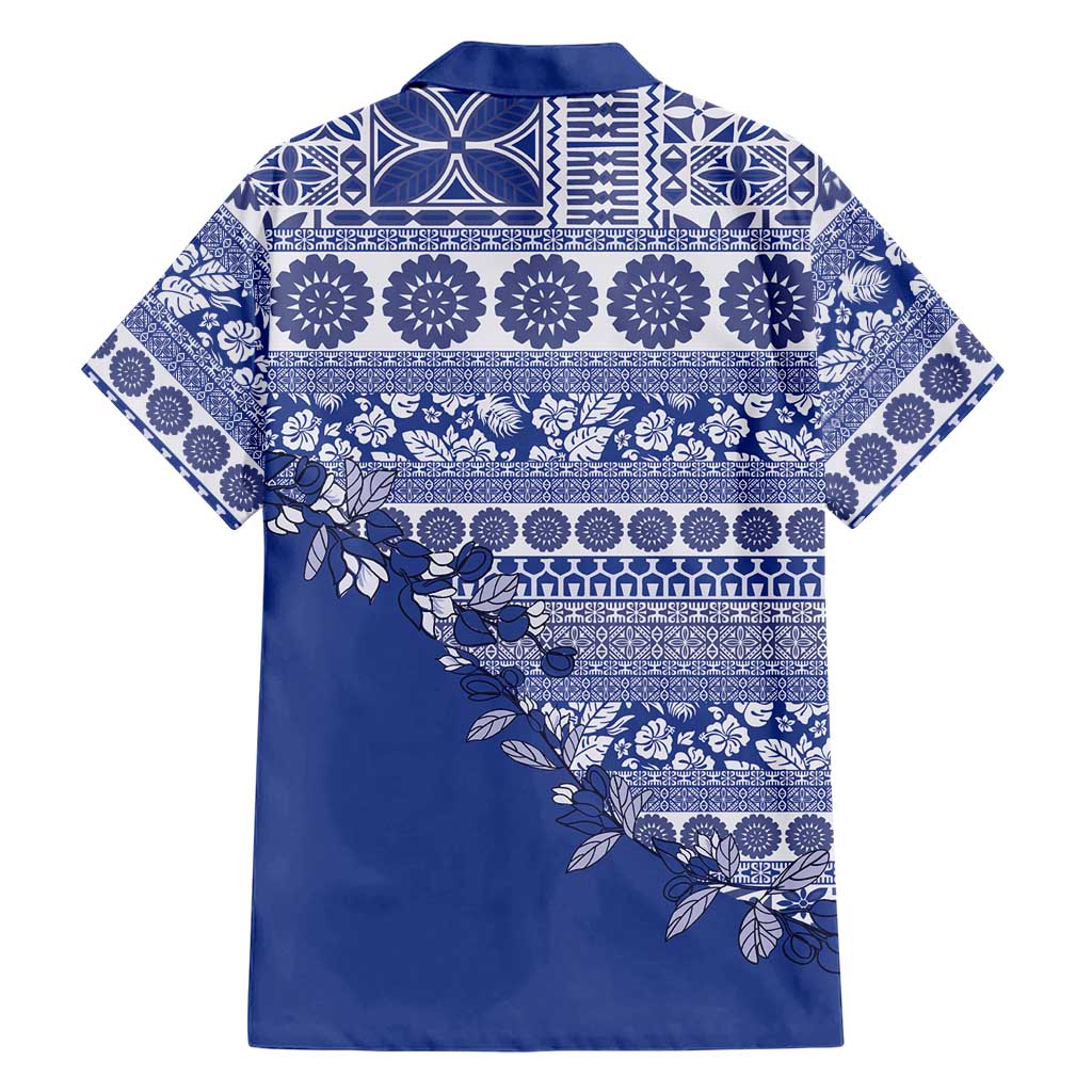 Fiji Marau na Kerisimasi Family Matching Puletasi and Hawaiian Shirt Blue Tagimoucia Tapa Masi Tribal - Polynesian Pride