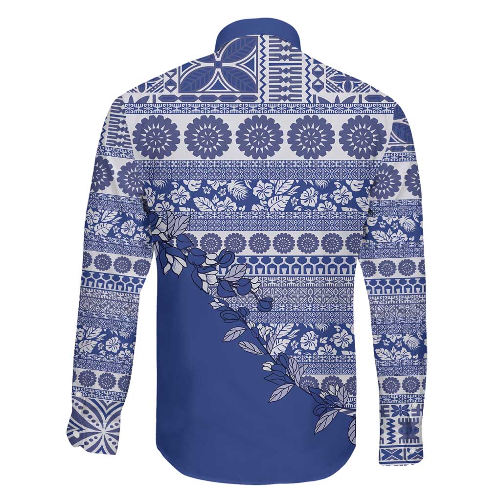 Fiji Marau na Kerisimasi Family Matching Puletasi and Hawaiian Shirt Blue Tagimoucia Tapa Masi Tribal - Polynesian Pride