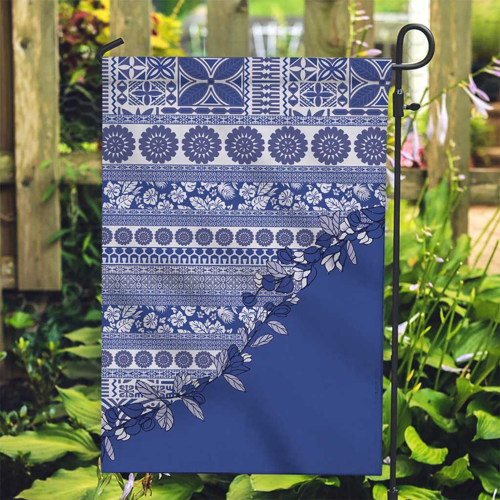 Fiji Marau na Kerisimasi Garden Flag Blue Tagimoucia Tapa Masi Tribal - Polynesian Pride