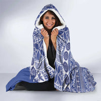 Fiji Marau na Kerisimasi Hooded Blanket Blue Tagimoucia Tapa Masi Tribal LT9 - Polynesian Pride