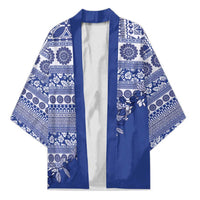 Fiji Marau na Kerisimasi Kimono Blue Tagimoucia Tapa Masi Tribal - Polynesian Pride