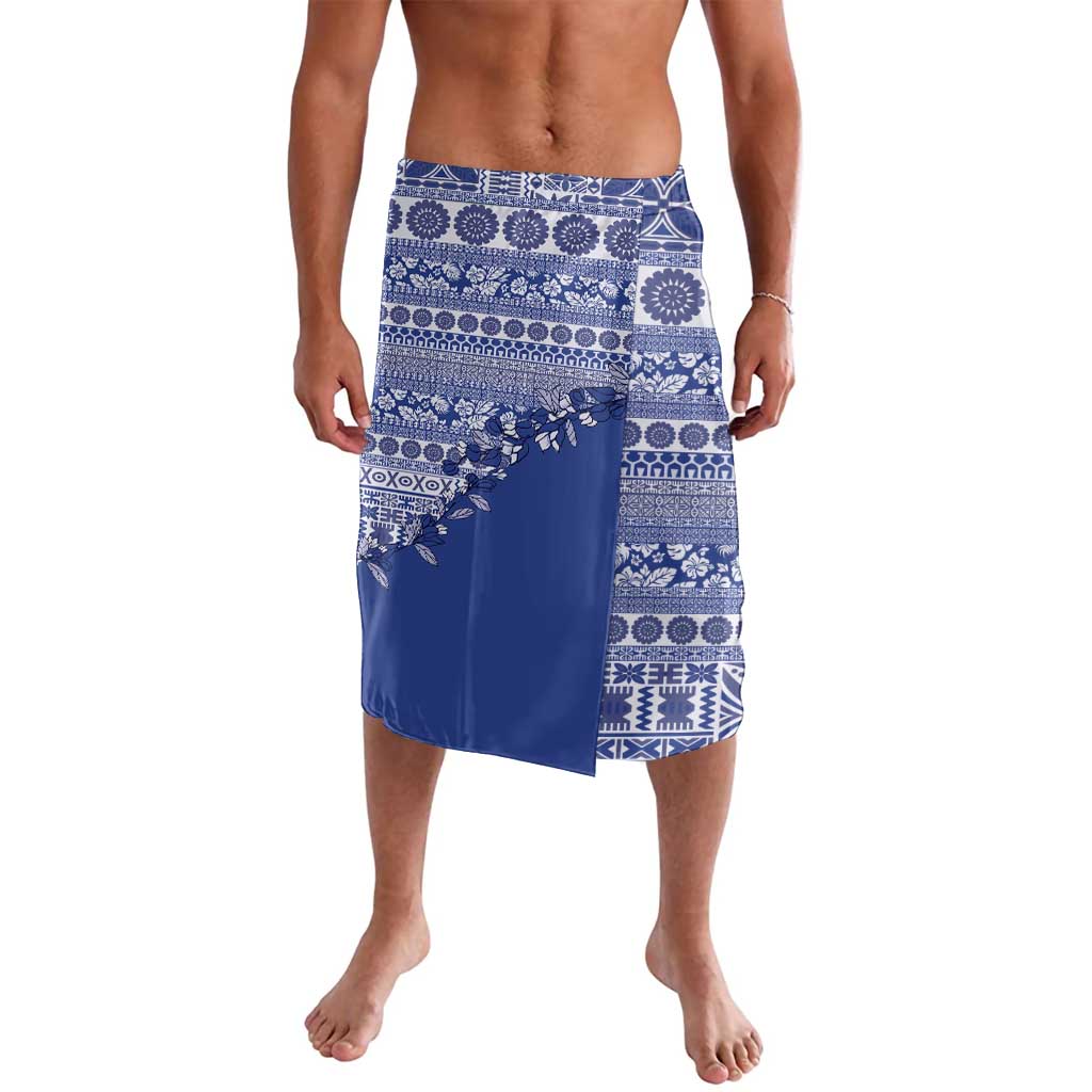 Fiji Marau na Kerisimasi Lavalava Blue Tagimoucia Tapa Masi Tribal - Polynesian Pride