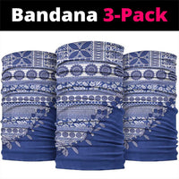 Fiji Marau na Kerisimasi Neck Gaiter Blue Tagimoucia Tapa Masi Tribal - Polynesian Pride