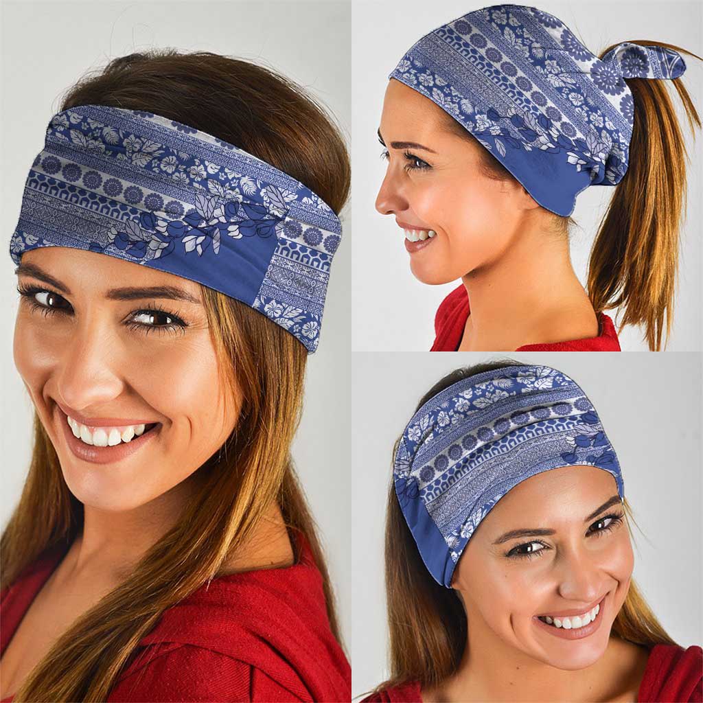 Fiji Marau na Kerisimasi Neck Gaiter Blue Tagimoucia Tapa Masi Tribal - Polynesian Pride
