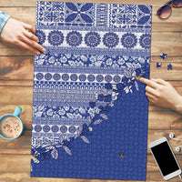 Fiji Marau na Kerisimasi Puzzle Blue Tagimoucia Tapa Masi Tribal LT9 Blue - Polynesian Pride