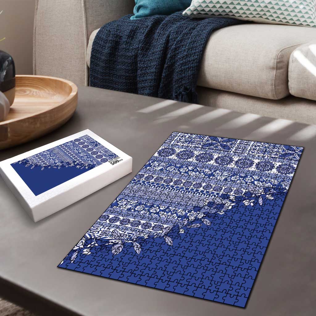 Fiji Marau na Kerisimasi Puzzle Blue Tagimoucia Tapa Masi Tribal LT9 - Polynesian Pride
