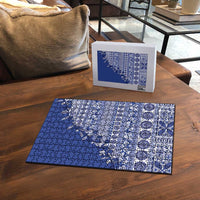 Fiji Marau na Kerisimasi Puzzle Blue Tagimoucia Tapa Masi Tribal LT9 - Polynesian Pride
