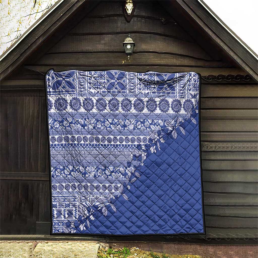 Fiji Marau na Kerisimasi Quilt Blue Tagimoucia Tapa Masi Tribal - Polynesian Pride