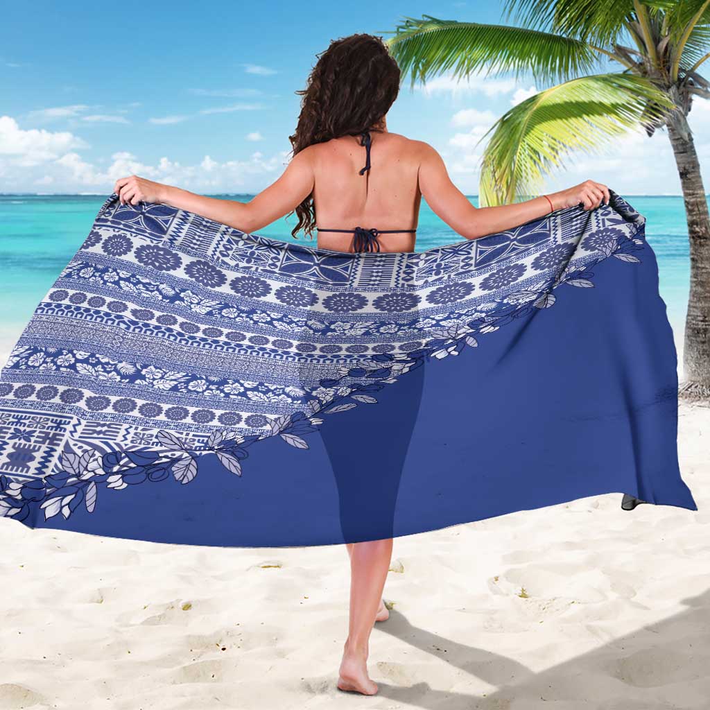 Fiji Marau na Kerisimasi Sarong Blue Tagimoucia Tapa Masi Tribal - Polynesian Pride