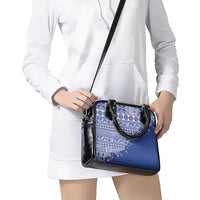Fiji Marau na Kerisimasi Shoulder Handbag Blue Tagimoucia Tapa Masi Tribal LT9 - Polynesian Pride