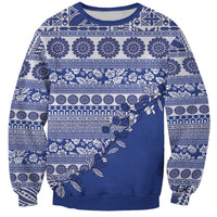 Fiji Marau na Kerisimasi Sweatshirt Blue Tagimoucia Tapa Masi Tribal LT9 Unisex Blue - Polynesian Pride