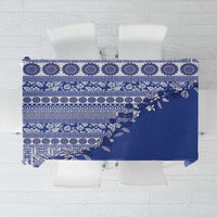 Fiji Marau na Kerisimasi Tablecloth Blue Tagimoucia Tapa Masi Tribal LT9 Blue - Polynesian Pride