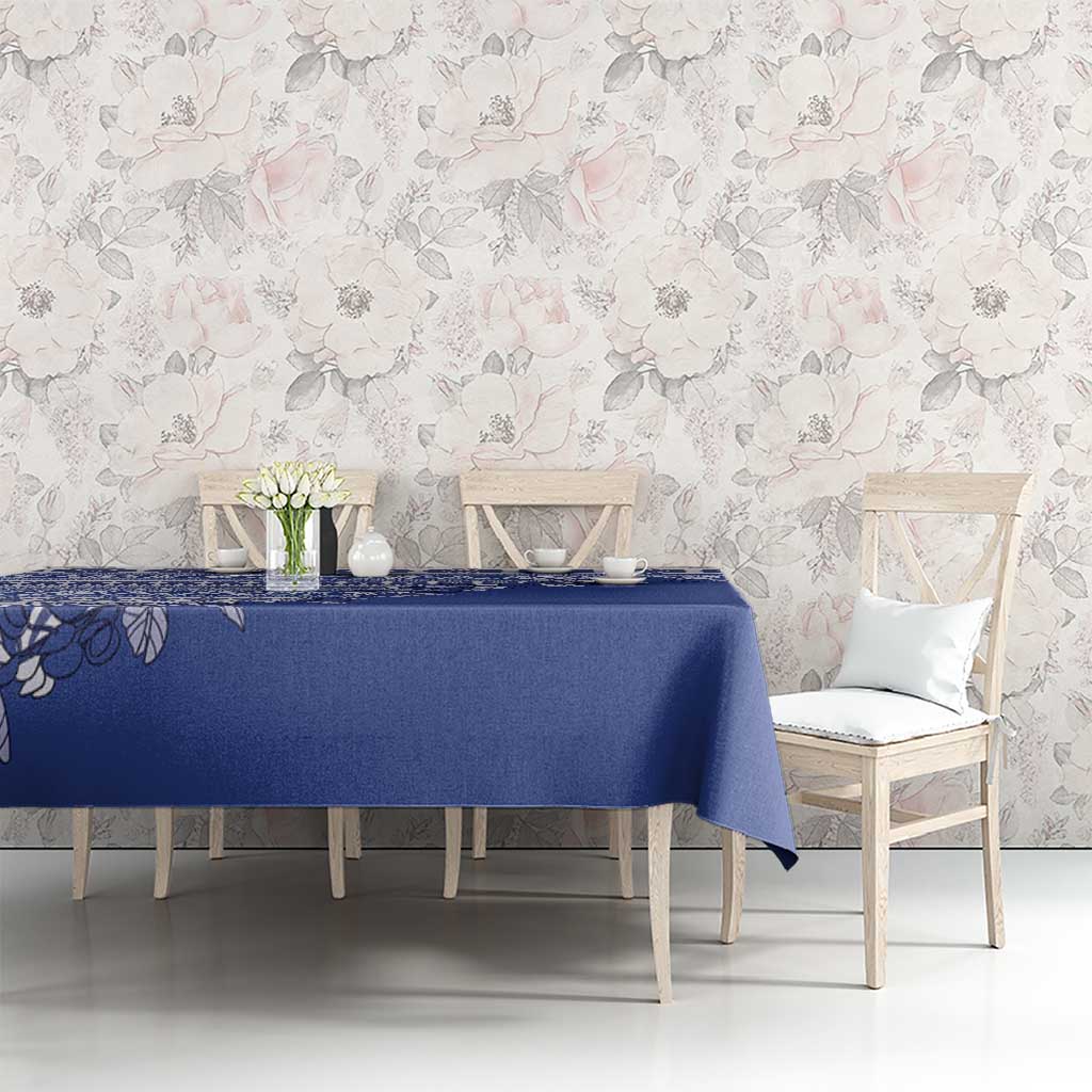 Fiji Marau na Kerisimasi Tablecloth Blue Tagimoucia Tapa Masi Tribal LT9 - Polynesian Pride
