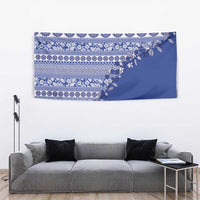 Fiji Marau na Kerisimasi Tapestry Blue Tagimoucia Tapa Masi Tribal - Polynesian Pride