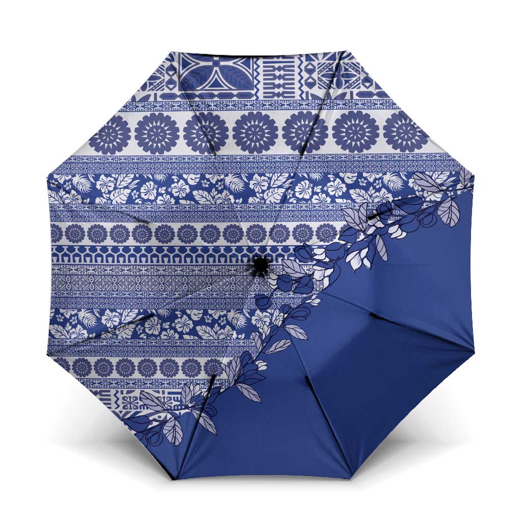 Fiji Marau na Kerisimasi Umbrella Blue Tagimoucia Tapa Masi Tribal - Polynesian Pride
