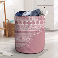 Fiji Marau na Kerisimasi Laundry Basket Dusty Rose Tagimoucia Tapa Masi Tribal LT9 Pink - Polynesian Pride