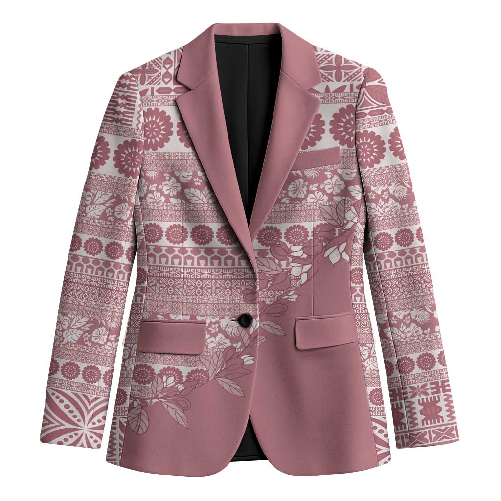Fiji Marau na Kerisimasi Blazer Dusty Rose Tagimoucia Tapa Masi Tribal - Polynesian Pride